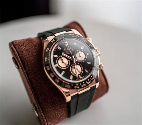 rolex daytona everose gold strap watch|rolex daytona black and gold.